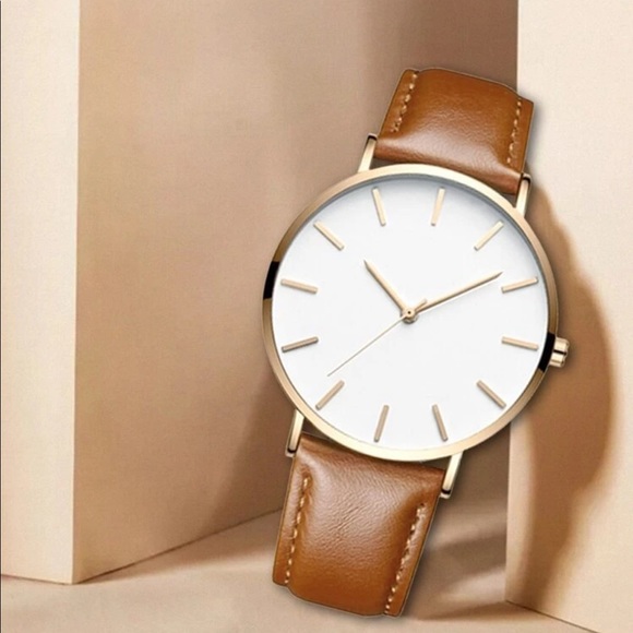 Men Round Pointer Quartz Watch